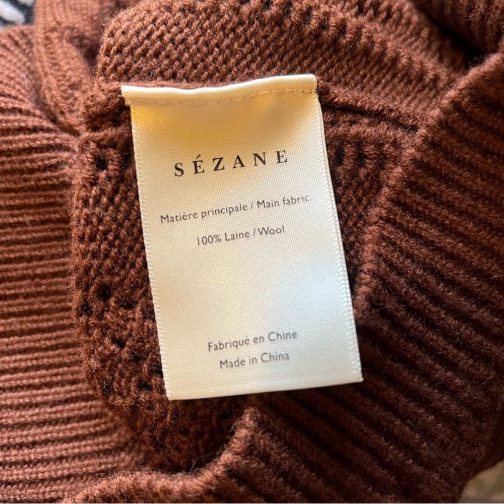 Sezane Brown Ruffled Sweater - Picture 11 of 14